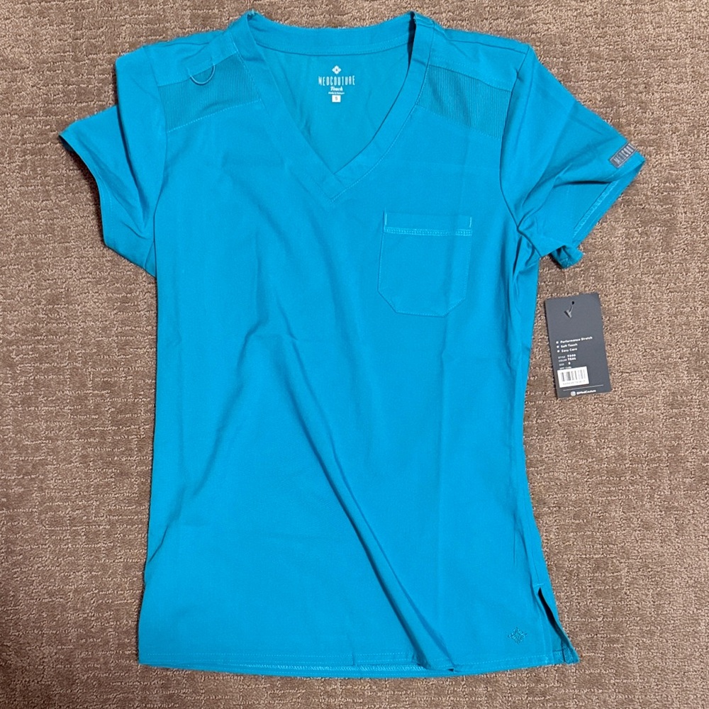 Teal Med Couture Women's scrub Top